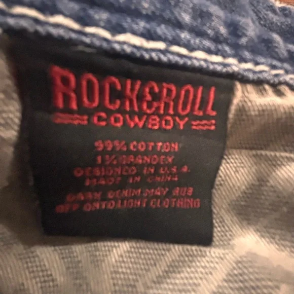 Rock & Roll Cowboy Double Barrel Straight Jeans Cropped Size 31 - Picture 5 of 5